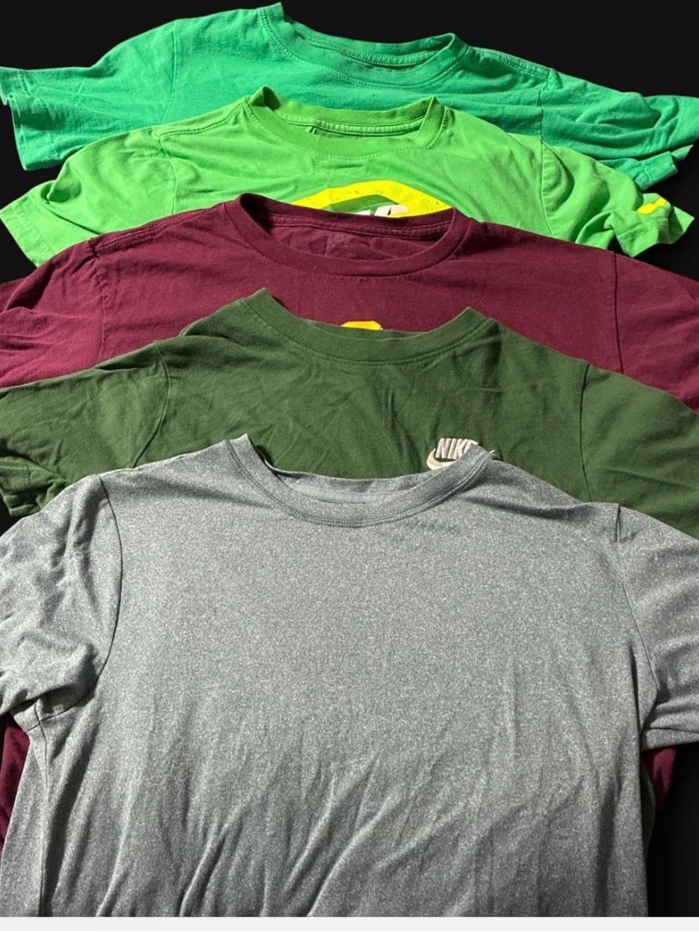 Kids Short Sleeve Tee Bundle in Gray, Green, Maroon and Bright Green